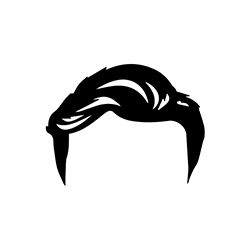 Desenho minimalista de um corte de cabelo.